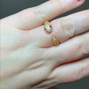 NEW - ADJUSTABLE - Pretty Bird Real Gold Plated Snake/Serpent Ring